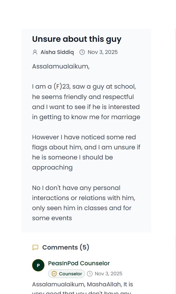 PeasInPod Counselor Reply